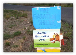 Private farm opens as shelter during Little Bear Fire (photo courtesy Courtney McBride)