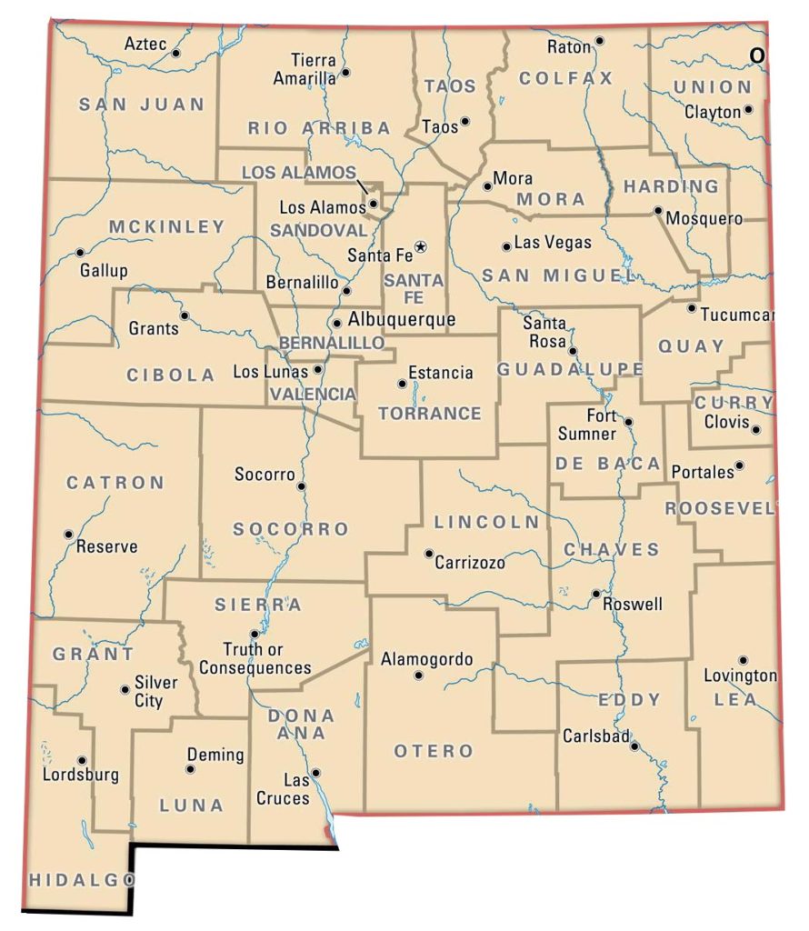 New Mexico Counties Map