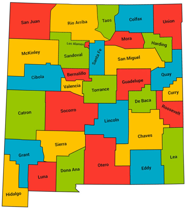 NM Counties Map 4 Color 701x783 600x670 