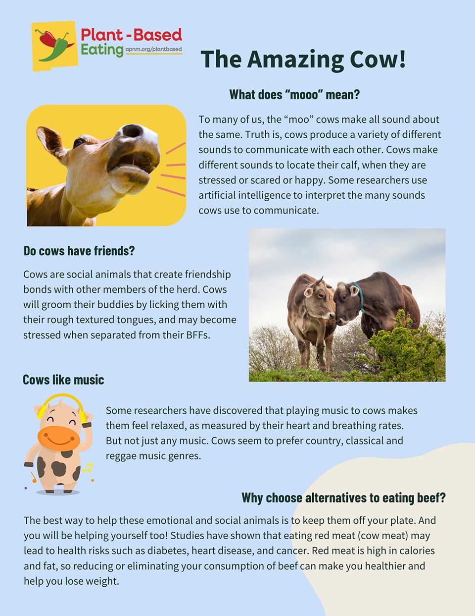 The Amazing Cow Fact Sheet