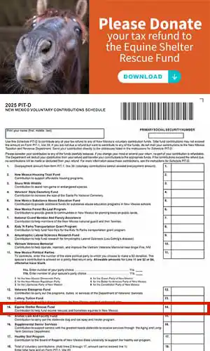Equine Shelter Rescue Fund & Tax Checkoff